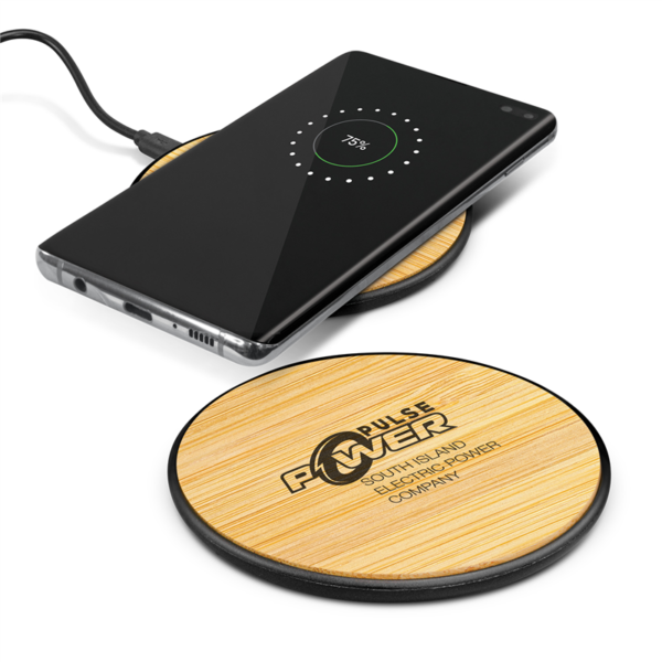 Bamboo Wireless Charger with Logo Print