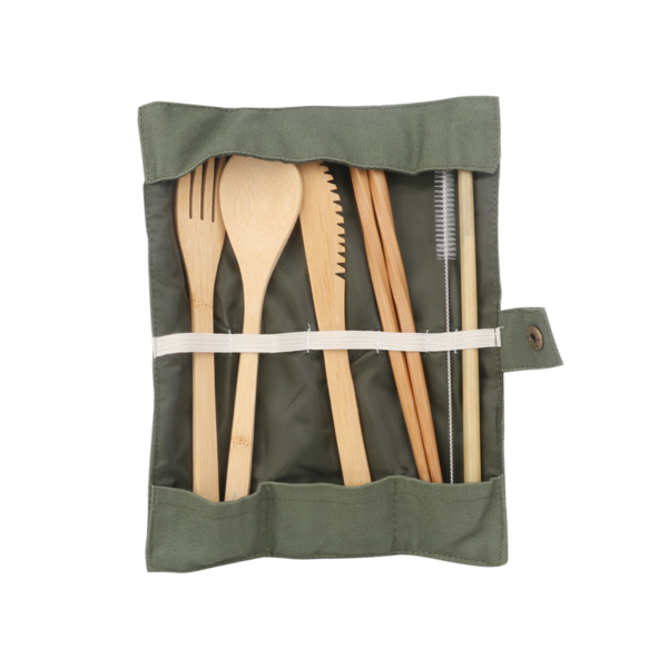 Bamboo Cutlery Set with Logo Print - Image 2